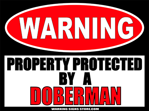 Doberman Pinscher Warning I Have Issues 9x12 Aluminum Sign 